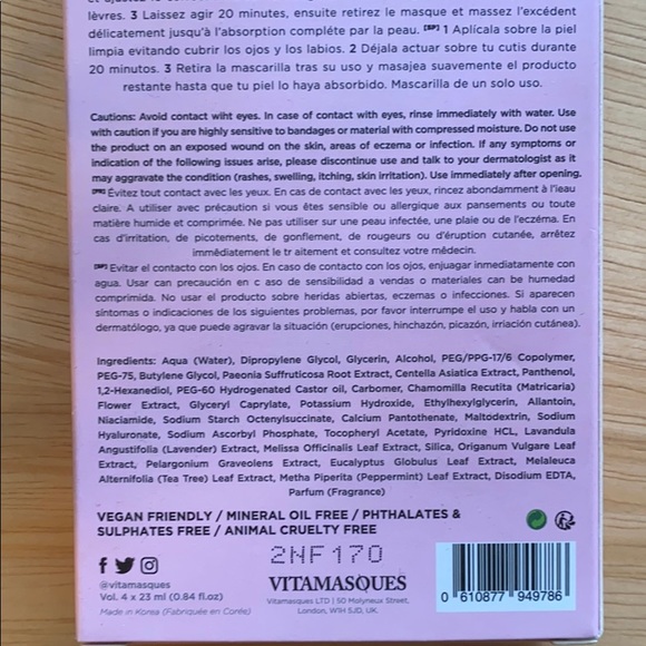 Vitamasques Multivitamin Mask 4 Pack face masks - Picture 5 of 5